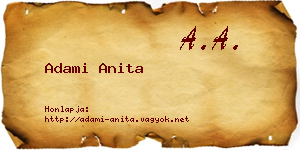 Adami Anita névjegykártya